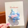 Goma para el pelo tipo moño de bebé con cuadros de estrella de cinco puntas estilo coreano, Cuerda para el pelo a cuadros linda para niñas, Accesorio para el pelo que no daña el cabello