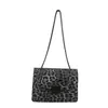 Estampado de Leopardo Occidental Retro Europeo y Americano Hermoso Invierno 2024 Nuevo Elegante Moderno Cadena Bajo el Brazo Hombro Bolso Cuadrado Pequeño para Mujer