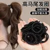 2026 Novo Modelo Preto Simples Fio de Telefone Elástico de Cabelo para Mulheres, Alta Elasticidade, Borracha Durável, Acessório Elegante para Rabo de Cavalo