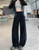 Calça Esportiva Seiko Suor Primavera e Outono Nova Solta Cintura Alta Preguiçosa Emagrecedora Versátil Reta Casual Feminina Perna Larga