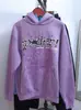 Sudadera con capucha para hombre de algodón puro con forro polar y estampado de telaraña Sp5Der