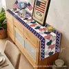 Toalha de Mesa Dia da Independência Transfronteiriça, Gnomo Estrela Floral Decoração de Mesa de Cozinha, Venda Direta da Fábrica Toalha de Mesa de Linho