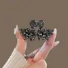 Pinza para el pelo de tamaño mediano con pedrería de alta gama en forma de cisne, nuevo estilo para mujer, accesorio para el pelo negro gunmetal, pinza única para la parte trasera de la cabeza, adecuada para peinados semi-recogidos
