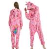 Pijama Macacão Animal com Estampa Dourada, Rena de Natal, Roupa de Dormir Unicórnio de Flanela, Estilo Casal, Manga Longa, Pode Ser Usado Fora