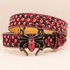 Fivela de Aranha Original Punk Nova Estampa de Leopardo Cinto de Strass Cheio de Diamantes Y2K Europeu e Americano Cinto Feminino Strass Decorativo