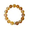 Pulseira de Citrino Amarelo Natural Pedra da Riqueza Círculo Único para Atrair Riqueza e Boa Sorte, Pulseira Versátil de Citrino para Presentear