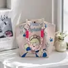 Nova bolsa de tricô estilo japonês e coreano, bolsa tote portátil para trabalho e viagem, bolsa tote de grande capacidade para o dia a dia, bolsa pequena quadrada de ombro