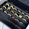 2025 Nuevo Celebridad de Internet China Vintage Dibujo de Alambre Moda Exquisito Anillo para Mujer Gradiente Chapado en Oro Esmalte Mariposa Lujo Ligero Anillo de Dedo