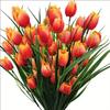 Pequeño Ramo de Flores Artificiales de Tulipán de 5 Cabezas, Flores Falsas para Boda Transfronteriza, Decoración de Celebración en Casa, Ramo Artificial para Exterior