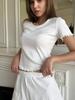 Terno casual europeu e americano, moda jacquard, orelha, slim fit, elegante, gola redonda, manga curta, shorts, conjunto de duas peças para mulheres