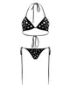 Biquíni Sexy Personalizado Moda Cruz Hot Diamond Europeu e Americano Transfronteiriço Feminino com Tiras Divididas Sexy Roupa de Banho Atacado