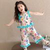Vestido Floral de Verano para Niñas Ao Bing Moda 2025 Nuevo Estilo Chaleco Estilo Occidental Dulce y Lindo Traje sin Mangas