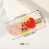 Nuevo Estilo Clip para el Cabello de Mariquita de Siete Estrellas y Fresa de Dibujos Animados Hecho de Material de Acetato, Pinza de Pato para Flequillo Lateral Accesorio para el Cabello