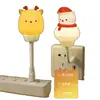 Lámpara de noche con pantalla de silicona, diseño de mascota linda, 2025, alimentada por enchufe, control remoto, enchufe USB para habitación de bebé y niños, mesita de noche