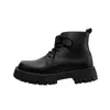 Botas Martin com Zíper Lateral, Botas de Trabalho Casuais Estilo Britânico de Cano Alto Masculino para Outono, Botas de Montaria de Cano Alto com Aumento de Altura