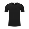 Camiseta personalizada de algodão puro, cor sólida, gola redonda, manga curta, para atividades empresariais, roupas de grupo, roupas de trabalho, logo impresso