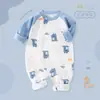 Macacão Bebê Jq Jingqi Estilo Primavera e Outono Roupas de Bebê 100% Algodão Macacão para Recém-nascido Outono Inicial Roupa de Dormir para Exterior