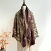 Xale de Foto de Viagem Yunnan Qinghai Inverno Feminino de Alta Qualidade Comprimento Médio Xale Externo Estilo Étnico Retrô Cachecol Quente