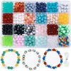 Cuentas redondas de acrílico, kit de accesorios para manualidades, set de juguetes, suministros educativos para hacer joyería, materiales para pulseras, accesorios hechos a mano para abalorios