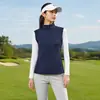 Chaleco Ligero de Plumas para Golf para Mujer, Cuello Alto, Plumón de Pato Blanco, Chaleco de Media Manga, Chaleco de Plumas para Deportes de Senderismo y Ciclismo para Hombre