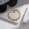 Elegante e Discreto Estilo Clássico Pulseira com Fecho de Garra em Aço Inoxidável e Ouro 18K, Joias de Luxo Leve de Alta Qualidade, Acessórios de Nicho Transfronteiriços