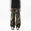 Nuevos pantalones de trabajo lavados de otoño, pantalones casuales de pierna curva, pantalones largos, pantalones de camuflaje elásticos