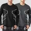 Camiseta de manga larga para hombre, capa interior de otoño para hombre, camiseta base elástica de corte holgado, camiseta estampada estilo coreano ins para hombre