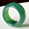 Anel de ágata colorido anel anel chave inglesa anel calcedônia multicolor opcional anel plano jade jade chave pendente de carro