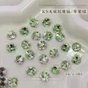 Brocas apiladas K9 verde manzana para decoración de uñas, bolitas de broca apiladas verdes hacen que la piel luzca más blanca, adornos de circonita de aleación para uñas, estilo fresco