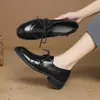 Hermoso rojo angola ~ Zapatos de vestir franceses para mujer, primavera y otoño, tacón grueso, tacón medio, para ir al trabajo, zapatos pequeños de cuero, cuero suave, pie pequeño 3.5cm