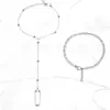 Acessórios de Pulseira de Nicho Criativos e Elegantes Europeus e Americanos para Mulheres Pulseira Escrava da Moda Corrente de Contas de Zircônia Cúbica Pulseira de Dedo
