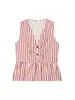 Blusas Marca Z Celeb da Internet Europeia e Americana Moda Transfronteiriça Fivela de Nó Feminina Popular Ins Listrado Listrado Vermelho Outros Estilos Za