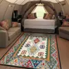 Tapetes de Chão Estilo Étnico Retro Americano Transfronteiriços, Tapetes Decorativos Persas Completos para Sala de Estar, Cobertores Resistentes ao Desgaste e Amigáveis à Pele para Mesas de Cabeceira