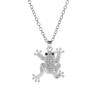 Collar de aleación con colgante de rana de diamante blanco y cadena cruzada, ideal como regalo para el Día del Niño, diseño de nicho, gran oferta transfronteriza.