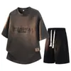 Un Conjunto Fresco de Algodón de Seda Venta al por Mayor Transfronteriza 2026 Nuevo Traje Deportivo de Manga Corta para Hombre Tallas Grandes Hombre