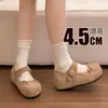 Zapatos Mary Jane Jx para Mujeres de Baja Estatura que Aumentan la Altura 2026 Primavera Retro Versátiles con Lazo Poco Profundo Suela Gruesa Zapatos de Salón