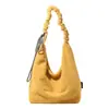 Bolsa Tote de Pelúcia Estilo Coreano Preguiçoso para Trabalho Feminina Nova Coleção Outono/Inverno 2025 Grande Capacidade Versátil de Ombro ou Axila