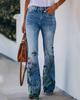 BD 02 260g twill mujer estampado imitación jeans AliExpress ebay Europeo y Americano Comercio exterior pantalones casuales delgados