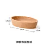Bandeja de madera de caucho, bandeja de servicio de madera maciza estilo japonés, platos para frutas rectangulares y redondos, al por mayor para hoteles, barbacoas y servir bocadillos