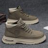 2024 Outono e Inverno Estilo Britânico Martin Botas de Trabalho Ao Ar Livre Médio Sapatos Masculinos Botas da Moda Masculinas de Alta Altura Crescente