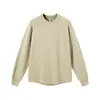 Ropa de Hombre Jie Zhan Derong Camiseta Cálida de Manga Larga Raglán 26 Nueva Moda de Primavera Marca Color Sólido Holgada Cuello Redondo Camiseta Básica