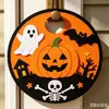 Amazon Mais Vendido Halloween Caveira Fantasma Teia de Aranha Placa de Porta de Madeira Pingente de Decoração de Casa de Madeira Impressão