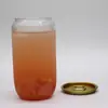 Fabricante de Foshan vende al por mayor botellas de plástico PET, frascos de empaque redondos para té de leche y jugos, latas transparentes comerciales de fácil apertura