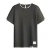 Verano Nuevo Algodón Puro Falso Dos Piezas Casual Versátil Tendencia para Hombre Camiseta de Manga Corta Tops de Media Manga para Hombre Ropa Transpirable para Hombre