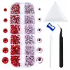 Taladro de uñas transfronterizo al por mayor juego de pedrería de 12 rejillas ss4-ss16 combinación multitanño juego de herramientas de pedrería plana
