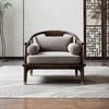 Silla con Respaldo de Madera Maciza de Nogal Negro Norteamericano Sillón Individual Silla de Oficina Moderna de Cuero Silla de Escritorio para Té