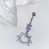Joyería de perforación transfronteriza de Amazon explosiones dibujos animados de gato anillo para ombligo circón personalidad perforación venta caliente nuevo