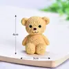 Miniatura de oso de peluche para paisaje DIY, adorno de bonsái, figura de animal lindo de plástico PVC creativo, osito de color café