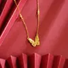 Colar Borboleta Dourado Areia Novo Estilo, Design de Flor e Lua, Colar Borboleta dos Sonhos, Joias, E-commerce de Transmissão ao Vivo, Atacado de Fábrica