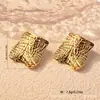 Brincos de Tarraxa de Aço Inoxidável Banhados a Ouro em Alta Venda Brincos de Folha de Aço Inoxidável Personalizados Brincos de Folha Banhados a Ouro da Moda de Luxo Leve
